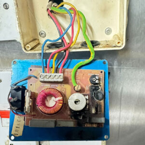 Burnt commercial fan controller discovered during electrical fault‑finding inspection.