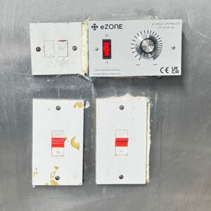 Commercial fan controller and switch panel replaced during maintenance at Barking Dream Hotel.