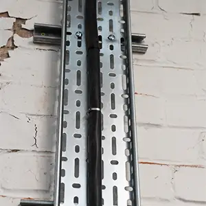 Steel cable tray installed to support commercial electrical wiring.